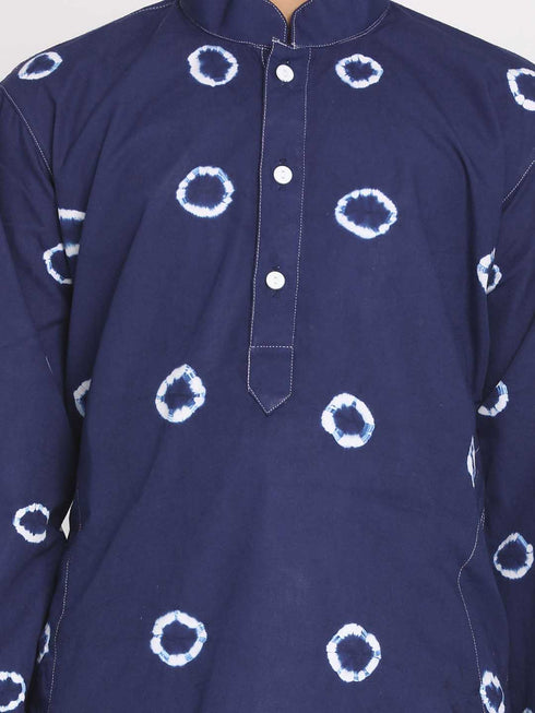 Boy's' Blue And White Kurta Pyjama Set