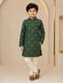 Boy Dark Green Rayon Kurta and Pyjama Set Festive, Festive Glitz, Indated Traditions, All regions, Navratri, Diwali Ethnic Wear