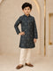 Boy Navy Blue Rayon Kurta and Pyjama Set Festive, Festive Glitz, Indated Traditions, All regions, Navratri, Diwali Ethnic Wear