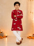 Boy Maroon Cotton Kurta and Pyjama Set Festive, Festive Glitz, Indated Traditions, All regions, Janmastami, Raksha Bandhan Ethnic Wear