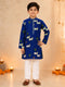 Boy Navy Blue Cotton Kurta and Pyjama Set Festive, Festive Glitz, Indated Traditions, All regions, Janmastami, Raksha Bandhan Ethnic Wear