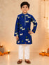 Boy Navy Blue Cotton Kurta and Pyjama Set Festive, Festive Glitz, Indated Traditions, All regions, Janmastami, Raksha Bandhan Ethnic Wear