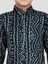 Boy's' Blue Bandhni Print Kurta And Rose Gold Patiyala Set