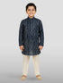 Boys Blue Rayon Bandhani Kurta Pyjama Set