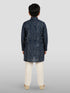 Boys Blue Rayon Bandhani Kurta Pyjama Set