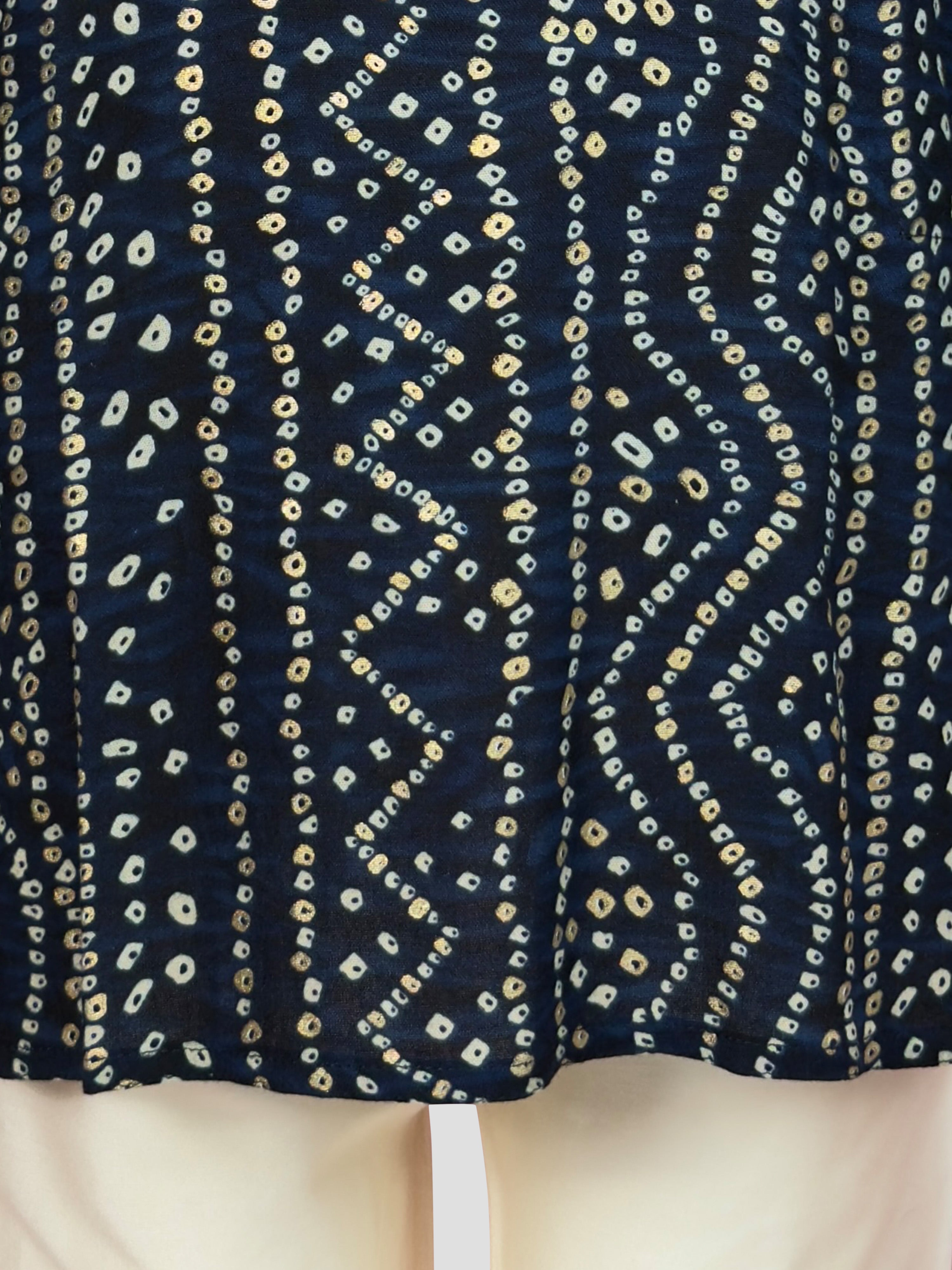 Boys Blue Rayon Bandhani Kurta Pyjama Set
