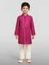 Boy's Falsa Cotton Bandhani Print Kurta Pyjama