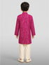 Boy's Falsa Cotton Bandhani Print Kurta Pyjama