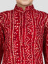 Boy's' Maroon Bandhni Print Kurta And Rose Gold Patiala Set