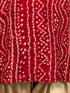 Boy's' Maroon Bandhni Print Kurta And Rose Gold Patiala Set