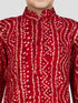 Boys Maroon Rayon Bandhani Kurta Pyjama Set
