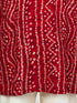 Boys Maroon Rayon Bandhani Kurta Pyjama Set