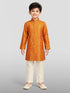 Boys Falsa Pure Cotton Bandhani Digital Print Kurta Pyjama Set