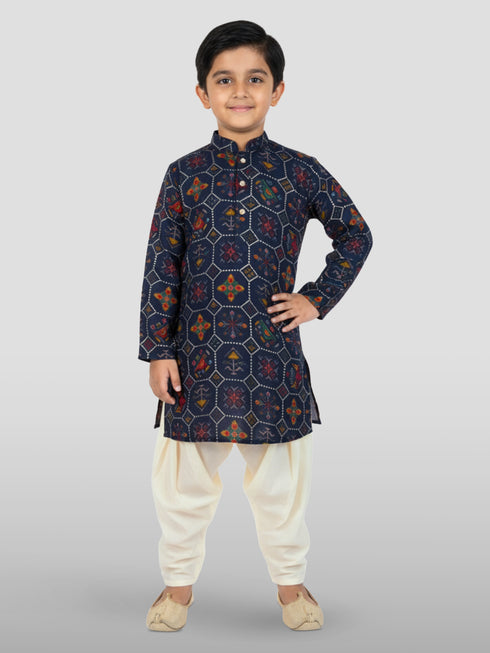 Boy's' Blue Kurta And Patiala Set