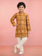Boy's Yellow Rayon Patola Kurta Pyjama Set