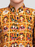 Boy's Yellow Rayon Patola Kurta Pyjama Set