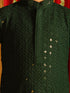 Boy's' Green And White Schiffli Kurta Pyjama Set