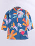 Boy's Multi Color Base Blue Kurta Pyjama Set