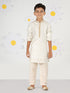 Boy's Cream Silk Kurta Pyjama Set