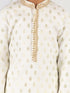 Boy's Cream Silk Kurta Pyjama Set