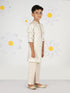 Boy's Cream Silk Kurta Pyjama Set