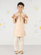 Boy's Peach Silk Kurta Pyjama Set