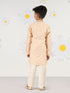 Boy's Peach Silk Kurta Pyjama Set