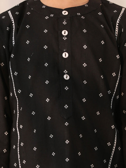 Boy's' Black Kurta Pyjama Set