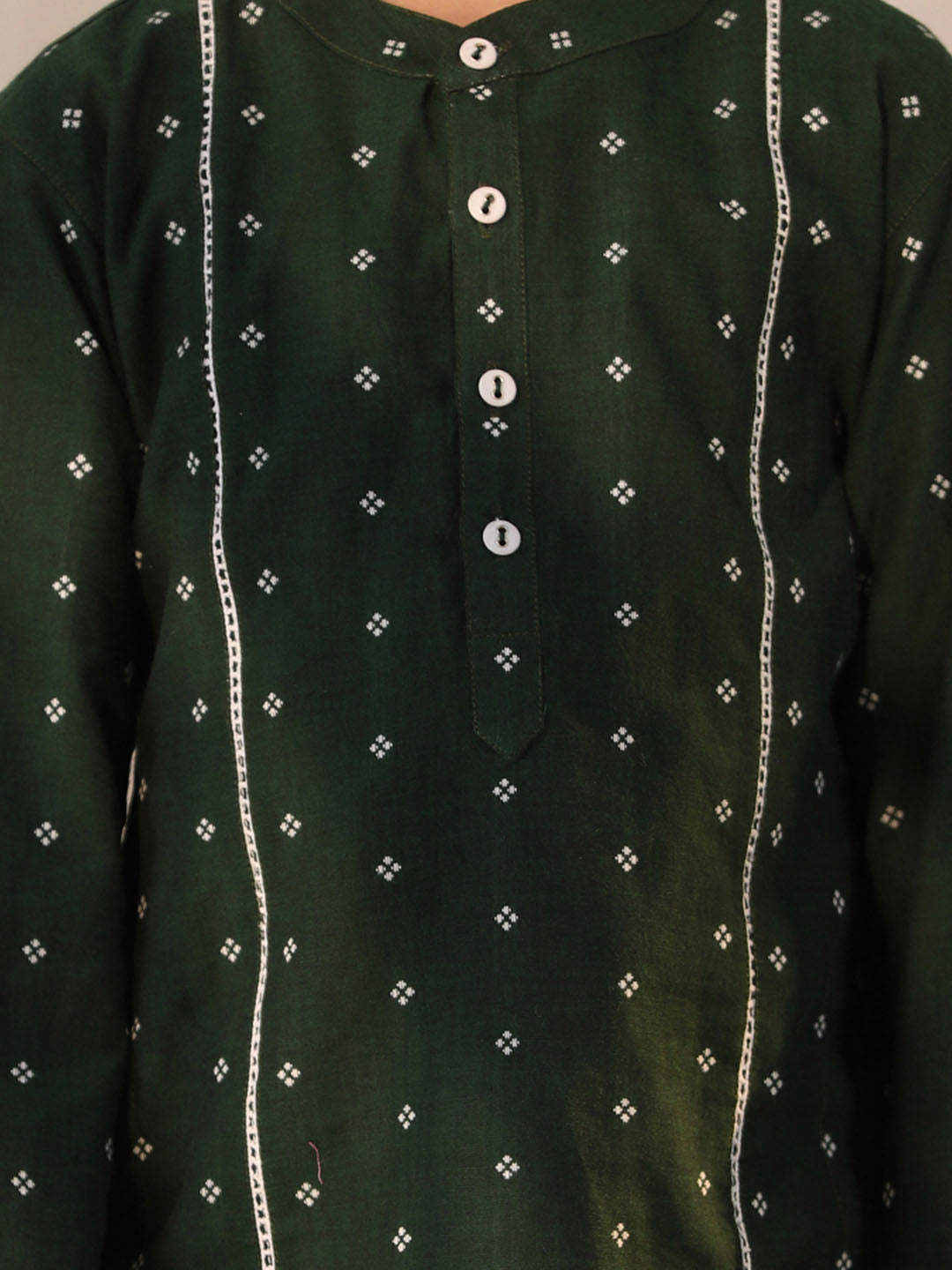 Boy's' Bottle Green Kurta Pyjama Set