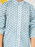 Boy's' Blue And White Kurta Pyjama Set