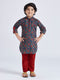 Boy's' Navy Blue Kurta Pyjama Set