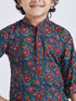 Boy's' Navy Blue Kurta Pyjama Set
