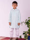 Boy's' Green And White Kurta And Pyjama Set