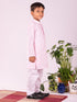 Boy's' Pink And White Kurta And Pyjama Set