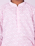 Boy's' Pink And White Kurta And Pyjama Set