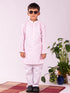 Boy's' Pink And White Kurta And Pyjama Set