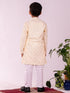 Boy's' Yellow Chikankari Worked Cotton Kurta Pyjama Set