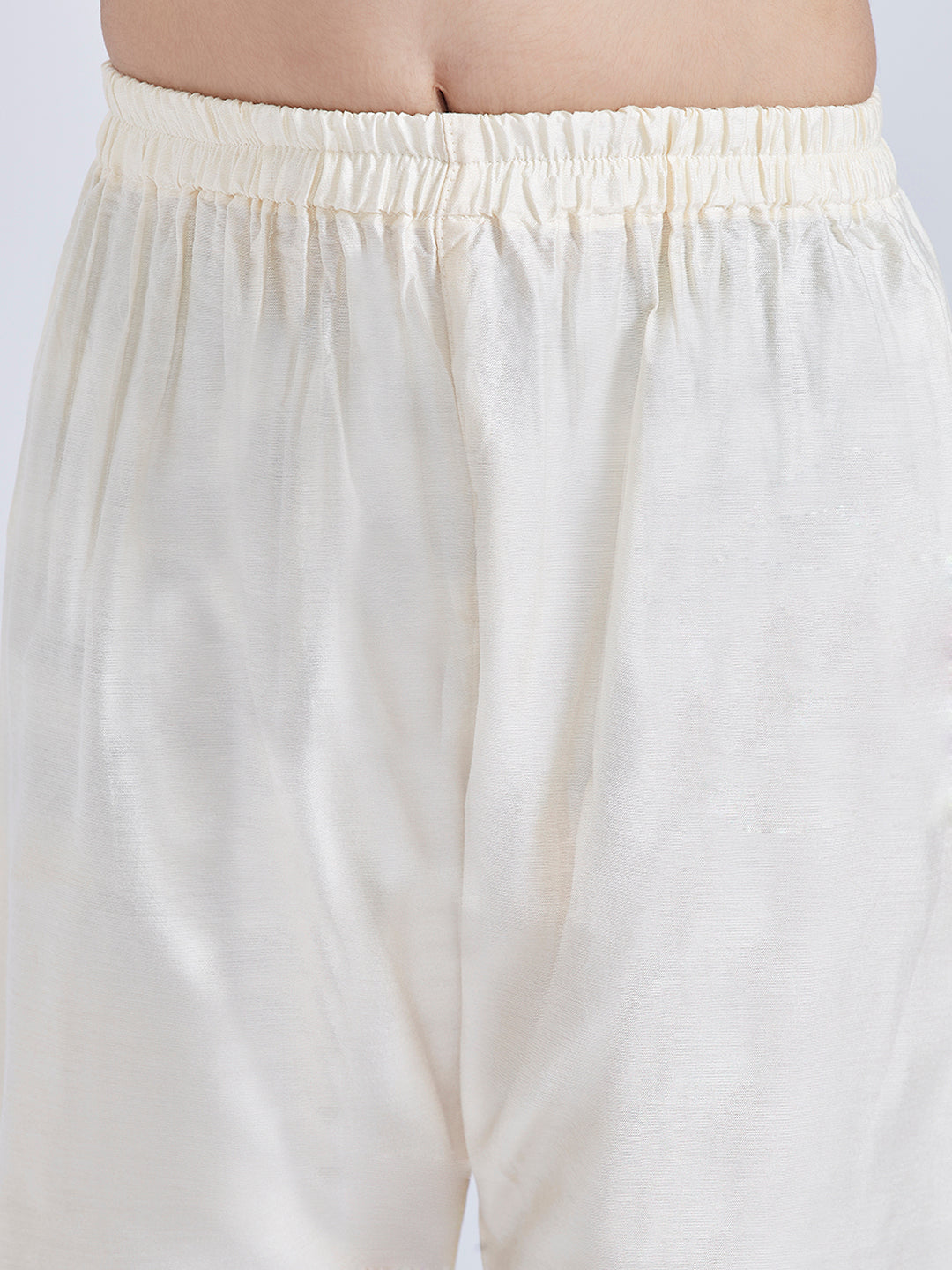 Boy's' Green And Cream Kurta Pyjama Set