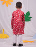 Boy's' Red And White Kurta And Pyjama Set