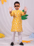 Boy's' Yellow And White Kurta And Pyjama Set