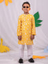 Boy's' Yellow And White Kurta And Pyjama Set