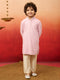 Boys Onion Linen Chikankari Kurta Pajama Set