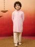 Boys Onion Linen Chikankari Kurta Pajama Set