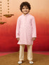 Boys Onion Linen Chikankari Kurta Pajama Set