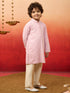 Boys Onion Linen Chikankari Kurta Pajama Set