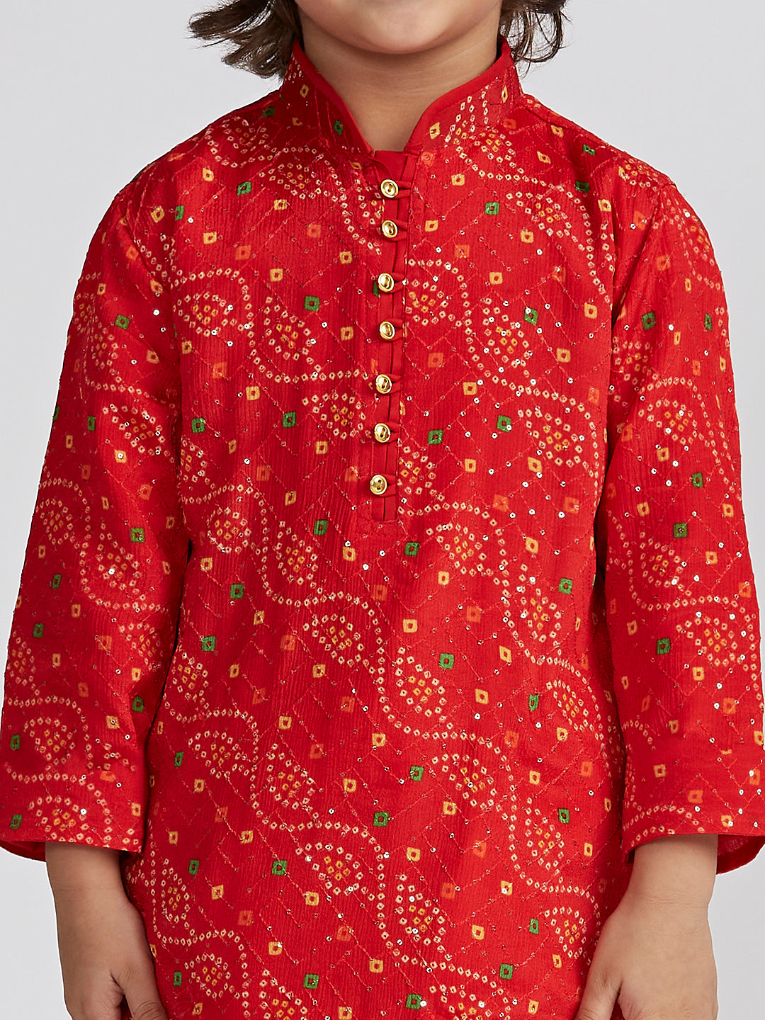 Boy's' Red Kurta And Patiala Set