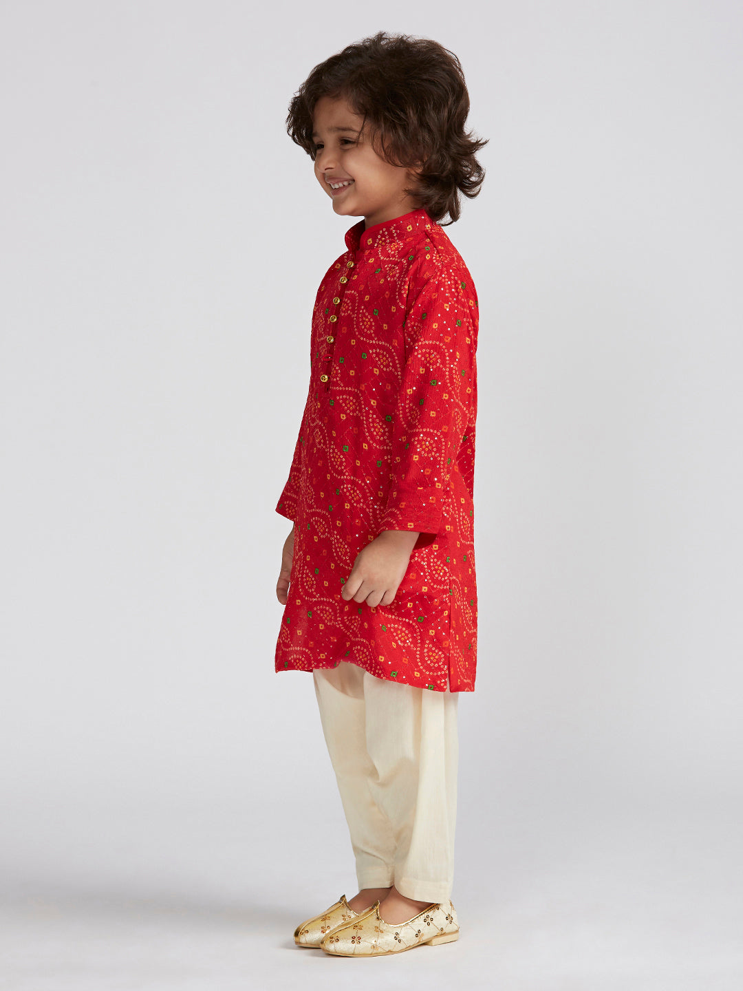Boy's' Red Kurta And Patiala Set