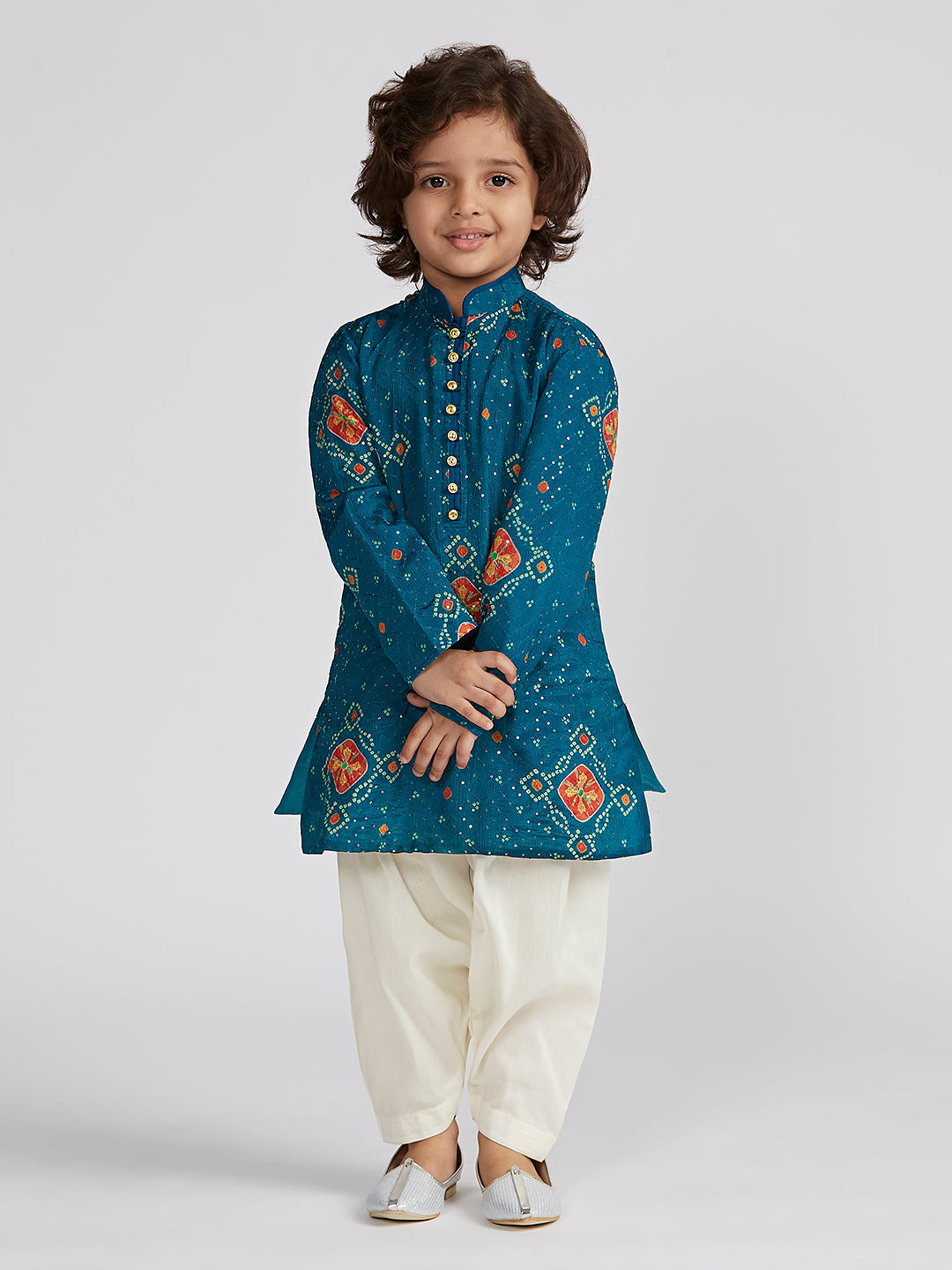 Boy's' Blue Kurta And Patiala Set