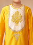 Boy's Yellow Viscose Kurta with Cream Pyjama