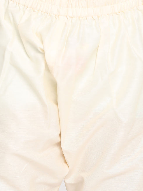 Boy's' Aqua And Cream Kurta And Pyjama Set